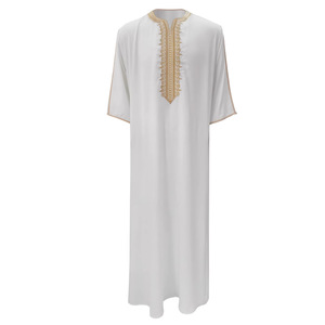 Nuova veste da uomo mediorientale ricamata in stile etnico marocchino con tasche laterali transfrontaliere Muslim a mezza manica per la primavera - Product Image 2