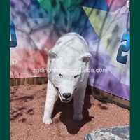 Modèle de loup blanc animatronique sur mesure pour zoo à thème ou robot animal arctique réaliste à vendre