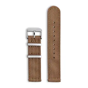 Factory Wholesale Brown 2 Pieces Four-pitted Texture Nylon Watch Strap With Quick Release Spring Bar For DW Watch