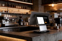 ZOLON AS16A Punto de Venta con Pantalla Dual de 15.6"+10.1" Táctil NFC Android 14 GMS, Caja Registradora con IA NPU para Interacción con el Cliente, MOQ Bajo de 10 Unidades