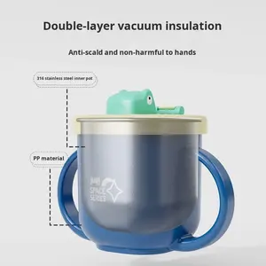 Thermos en acier inoxydable 316 pour adultes, gobelet gradué avec paille pour l'apprentissage, les boissons, les fêtes, utilisation portable, isolation thermique 6-12 heures - Product Image 2