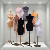 Mannequin de couture ajustable en velours pour robe de mariée, grande taille, demi-corps, forte poitrine, en PP, avec support, pour modèles féminins brésiliens courbes (BBL)