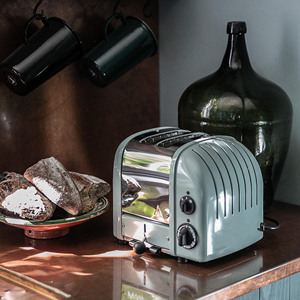 Klassischer 2-Scheiben-<span class=keywords><strong>NewGen</strong></span>-Toaster – Edelstahl – Eukalyptusfarbe – 1250 W elektrischer Brotschneider - Product Image 1