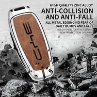 Coque de clé de voiture en cuir et métal pour BYD Lied Han Ev Tang Dm Qin PLUS Song Pro MAX Yuan Accessoires intérieurs sans clé
