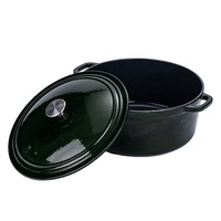 Ensemble de casseroles et marmites en fonte émaillée polie pour cuisine domestique, avec couvercle