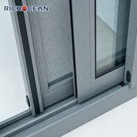 Fenêtres coulissantes en aluminium antivol RICHOCEAN à triple rail, double vitrage trempé, moustiquaire intégrée, fenêtre de sécurité