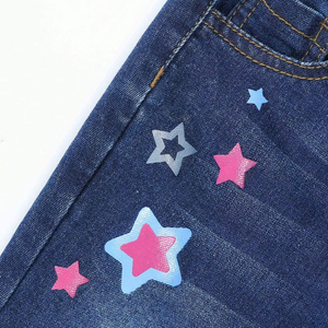 กางเกงยีนส์เด็กหญิงตัวเล็กๆกางเกงขาบานดีไซน์3Y-7Y ขากระดิ่งรูปดาว - Product Image 3