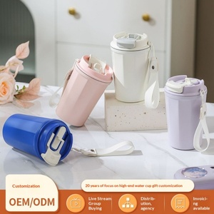 Mug à café portable pour la maison, en acier inoxydable 316, avec paille, double usage, sous vide, anti-fuite, résistant aux chutes, incassable, avec logo imprimé - Product Image 4