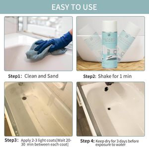 Paquete de 2 azulejos de bañera de <span class=keywords><strong>aerosol</strong></span> blanco, pintura de <span class=keywords><strong>Aerosol</strong></span>, Kit de acabado de azulejos de bañera de cerámica, papel tapiz de baño, encimera DIY <span class=keywords><strong>para</strong></span> cerámica - Product Image 6