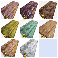 Tissu Jacquard Brocart Floral Vert Doré de Luxe Texturé Métallique pour Robe de Soirée Robe de Mariée Asoebi Nigérian