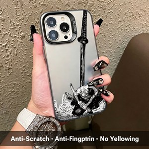Étui de téléphone en TPU DIY <span class=keywords><strong>Manga</strong></span> Anime Swordsman avec peinture UV, argent métallique, antichoc, anti-traces de doigts, 17/16/15/<span class=keywords><strong>14</strong></span> Pro Max - Product Image 2