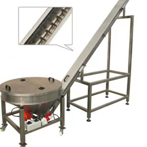 식품 산업 생산을 위한 호퍼가 있는 스테인리스 스틸 경사 나사 컨베이어 - Product Image 1