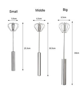Batteur en acier inoxydable Semi-automatique, grattoir à mélangeur, Clip à aliments à double usage, outil de cuisson manuel, batteur d'œufs, <span class=keywords><strong>fouet</strong></span> pour <span class=keywords><strong>cuisine</strong></span>, pâtisserie - Product Image 3