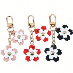Exquisite Flower Decorative Keychain Pendant Stylish Pu Leather <b>Bag</b> <b>Charm</b> - Product Image 1