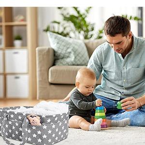 Noël rose Portable couches panier de rangement bébé couche Caddy organisateur <span class=keywords><strong>toile</strong></span> pépinière bac de rangement pour garçons filles - Product Image 5