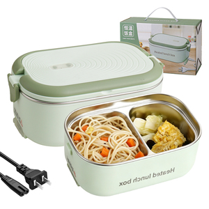 Boîte à lunch chauffante électrique Whatnot en acier inoxydable, étanche, portable, chauffe-aliments sans fil, boîte à lunch auto-chauffante professionnelle - Product Image 1