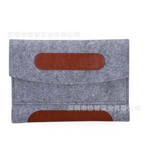 Étui pour tablette en patchwork de feutre et de cuir personnalisé, étui de protection antichoc, accessoire pour tablette. - Product Image 2