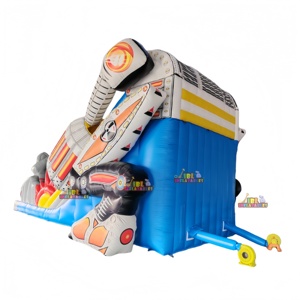 מגלשת רובוט מתנפחת יבשה עם עיצוב רובוט יצירתי, מגלשת רובוט מתנפחת לילדים לפארקי שעשועים, אספקה ישירות מהמפעל - Product Image 6