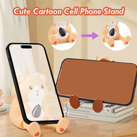 Nouvelle arrivée, haut-parleur Bluetooth en PVC avec motif d'animaux de dessin animé, mini haut-parleur sans fil, support de téléphone, bureau, chambre à coucher, cadeau