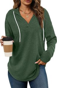 Womens thời trang Tops Hoodies cho phụ nữ áo thun quá khổ Áo nỉ dài tay áo sơ mi lỏng phù hợp - Product Image 6