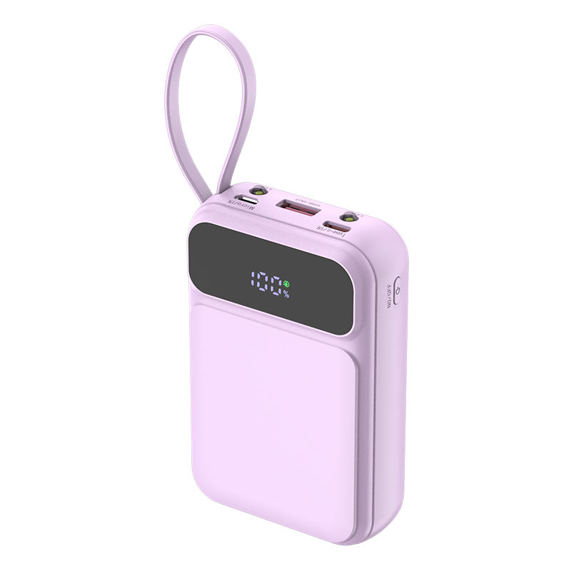 แบตสำรอง10000mAh แสดงผล LED แบรนด์ WST สีม่วง