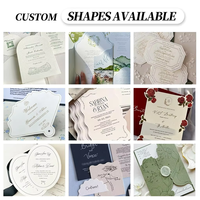 Invitation de mariage 3D gaufrée vert olive, bord festonné méditerranéen avec monogramme, bandeau en dentelle et nœud en ruban