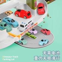Piste de course automobile et ferroviaire Panshan, garage d'aventure pour voitures jouets, piste de course pour dinosaures, rampe et parking miniature