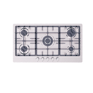 Populaire grande cuisinière à gaz à 5 brûleurs cuisinière intégrée avec hotte Support en émail GPL/NG SS casserole d'eau ustensiles de cuisine - Product Image 1