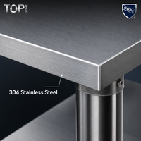 GAOYA Vente Directe Usine Table de Préparation Commerciale en Acier Inoxydable 201/304 pour Cuisine et Hôtel, Finition Polie, Réglable