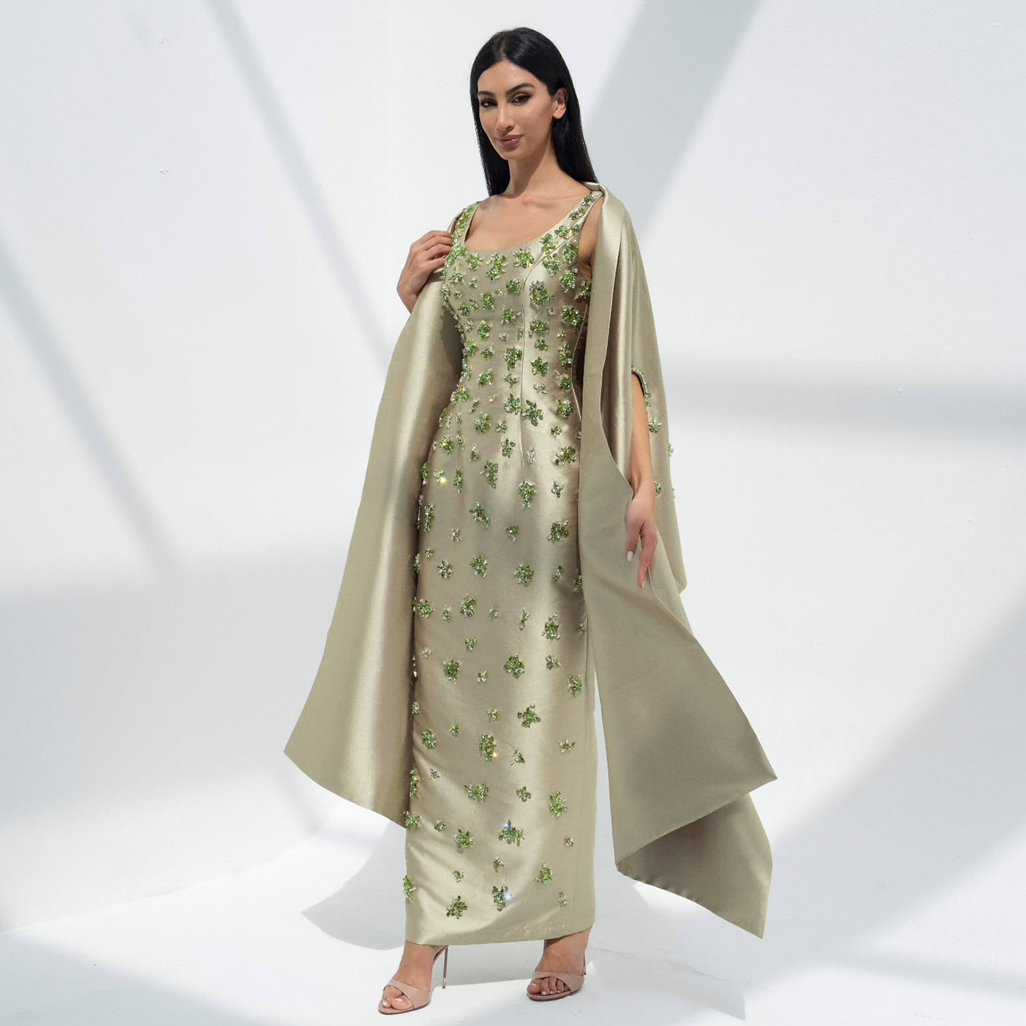 winter evening dresses for wedding Ball Gown Velvet Dresses Long Sleeves Appliques main image 1