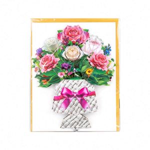 Vente en gros d'usine, artisanat en papier, fleurs découpées au laser en 3D, grand bouquet pour la fête des mères - Product Image 4