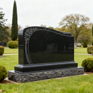 Lápidas y Monumentos Modernos de Granito Negro <span class=keywords><strong>Real</strong></span> con 1 Año de Garantía para Uso en Jardines y Cementerios - Product Image 4