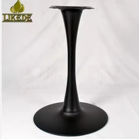 Base de table en fer métallique de haute qualité, forme trompette, détachable, avec revêtement en poudre noir mat, pour table tulipe, table de salle à manger, table de bistrot, table de café