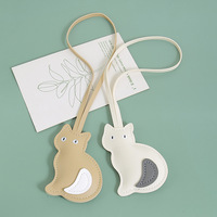 Mode chat en cuir pendentif sac breloque mignon dessin animé Animal porte-clés pour femmes sac à main et clé de voiture mousqueton promotionnel