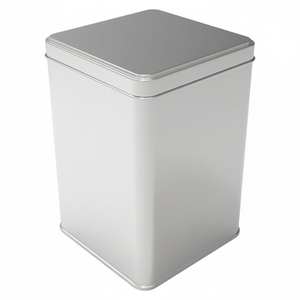 Boîte de conserve carrée pour thé et café 105x105x160mm Couvercle coulissant 1.5 Lt - Product Image 2
