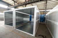 Maison conteneur pliable sur mesure de 20 pieds, design moderne, assemblage rapide, dortoir préfabriqué isolé en laine de roche avec module salle de bain FOB