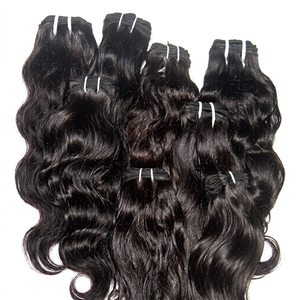 Extensions de cheveux humains indiens Remy de qualité supérieure, sans nœuds, sans perte, double trame tissée à la machine, style vague naturelle, 100g - Product Image 1