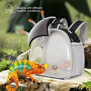Pet Carrier <b>Backpack</b> with Clear Window for Lizard Hamster Parrots <b>Small</b> Animals Outdoor Travel Breathable Pet Carriers <b>Backpack</b> - Product Image 5