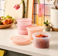 Boîtes alimentaires réutilisables en silicone écologiques, contenants de stockage multi-températures pour garde-manger et réfrigérateur