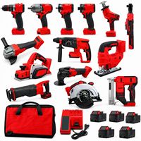 Juego de Herramientas Eléctricas Inalámbricas Profesionales, Kit Combinado Multifunción Completo para Construcción, Carpintería, Taller y Reparaciones