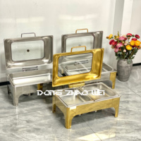 Réchauffeur d'aliments rectangulaire avec couvercle en verre Transparent, 1 pièce, accessoires de cuisine pour la conservation des aliments chauds, Portable, Double casseroles