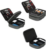 Bolsa Organizadora de Cables Premium, Bolsa de Transporte Electrónica Multifuncional Universal con Separador de Velcro Ajustable y Asa