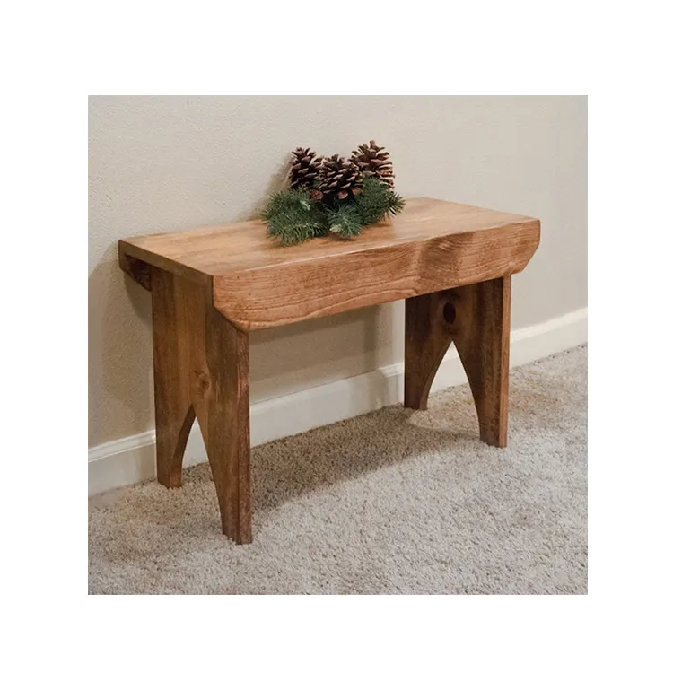 Short Farmhouse Stool Wooden Bench Seat Wooden Bench Rustic Wooden Bench