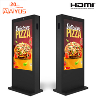 Kiosco con Pantalla IPS de 43 Pulgadas para Exteriores, Monitor LCD 4K con Soporte de Piso, Pantalla Publicitaria IP55, Señalización Digital