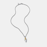 Collier pendentif flèche minimaliste en acier inoxydable Sland, chaîne à maillons, pour homme, plaqué or, bijoux certifiés par un tiers, tendance