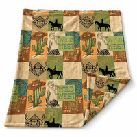Couverture en fausse fourrure douce et moelleuse, personnalisée OEM, impression double face, style western, Noël, hiver, luxe, en flanelle