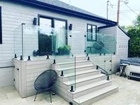 Support de verre réglable Duplex 2205 pour balustrade en verre, supports pour panneaux de verre sans cadre pour terrasse, balcon, clôture de piscine