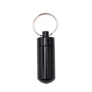 Portable Waterproof Medicine <b>Bottle</b> Keychain Outdoor Mini Aluminum Alloy <b>Pill</b> Box Keychain - Product Image 2