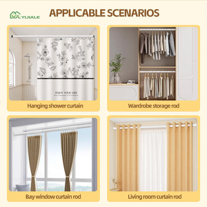 <span class=keywords><strong>Tringle</strong></span> à rideaux télescopique longue en métal moderne YIJIALE, 3 m, robuste, antirouille, <span class=keywords><strong>sans</strong></span> perçage - Product Image 5