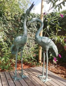 Sculpture de jardin de ferme taille réelle grande grue Figurine Statue extérieure à la main solide oiseau Antique Sculpture et pièce maîtresse - Product Image 5